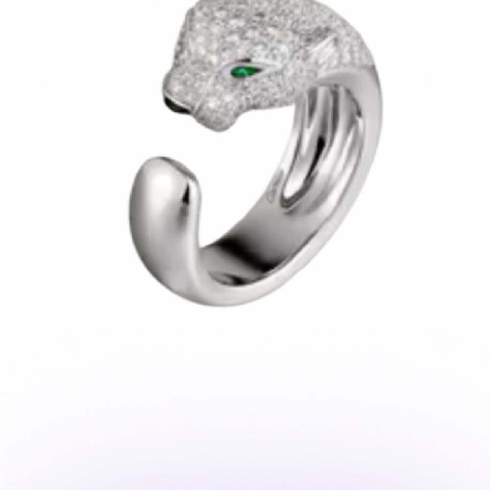 Vintage style Elegant Silver tone faux diamonds Panther Ring - Picture 14 of 14
